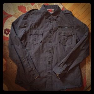 French Connection grey button down shirt